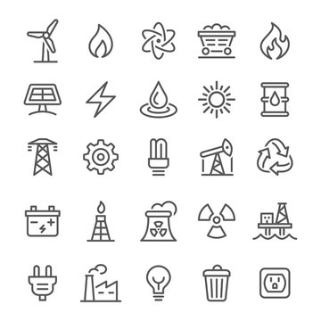 Energy Icons - Vector Line Series