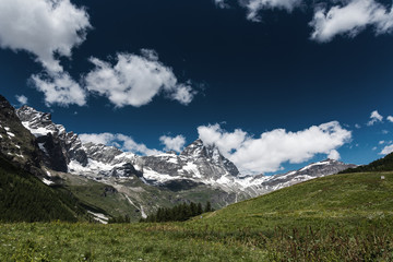 Matterhorn summit in Alps, Italy side.