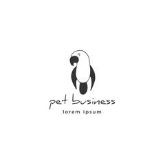 Vector hand drawn logo template for pets related business.