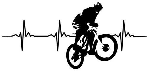 Mountain Bike heartbeat #isoliert #vektor - Mountainbike Herzschlag