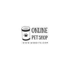 Vector hand drawn logo template for pets related business.