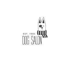Vector hand drawn logo template for pets related business.