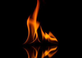 Fototapeta premium fire flames on black background,