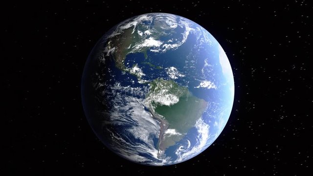 Realistic 3d animated earth showing the borders of the country Botswana and the capital Gaborone in 4K resolution