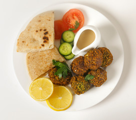 Falafel plate from above