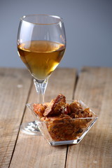 bodegón de comida y bebida