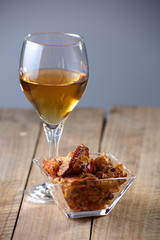 bodegón de comida y bebida