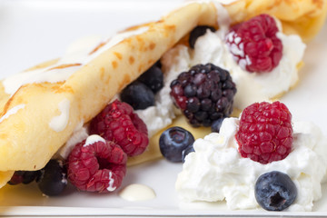 Crepe with berry fruits