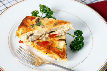Potato omelette slices