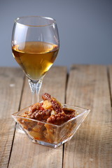 bodegón de comida y bebida