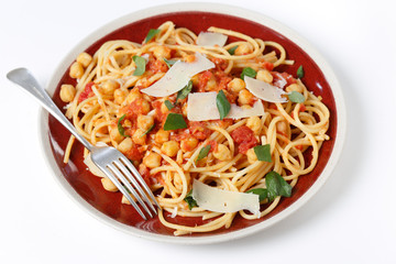 spaghetti with chickpeas