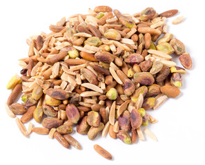Freshly roasted nuts in a pile