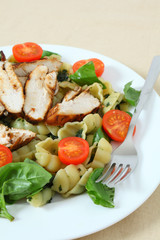 Grilled chicken and pasta salad vertical
