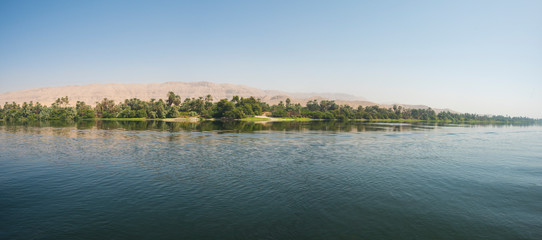 Fototapeta premium Landscape view of large river nile in Egypt