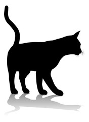 A silhouette cat pet animal detailed graphic
