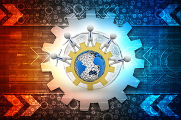 3d illustration Business Network 
