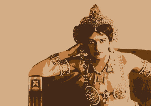Portrait de Mata Hari, célèbre espionne, accusée d’intelligence avec l’ennemi durant la 1ère guerre mondiale