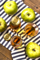 homemade apple juice from an old british apple variety, bramley