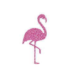 Pink Glitter Flamingo. Vector