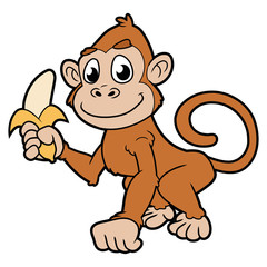Monkey with banana