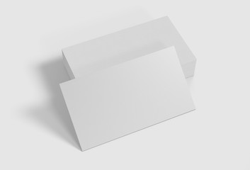 Blank template white Business Cards. 3D rendering