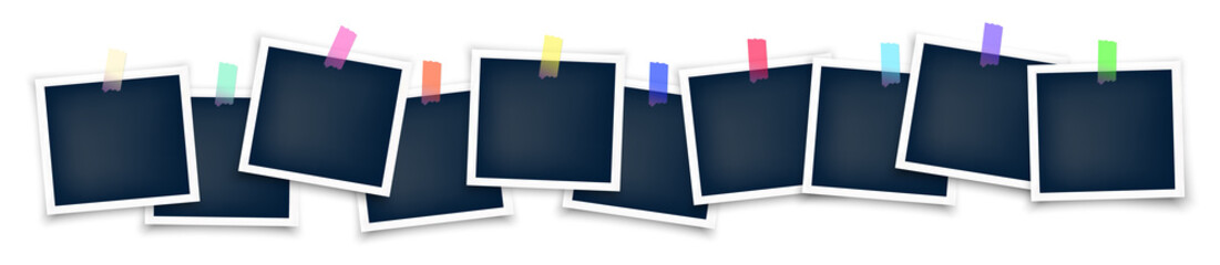 Set of photo frame templates with stickers