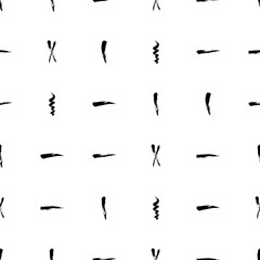 Seamless pattern hand drawn with a brush strokes. Abstract brushstrokes vector illustration.