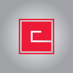 letter e square geometric logo