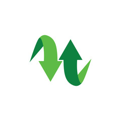 green opposite direction arrows logo