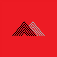 triangle stripes mountain logo vector