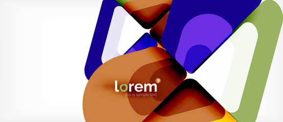 Colorful trendy geometric shapes background