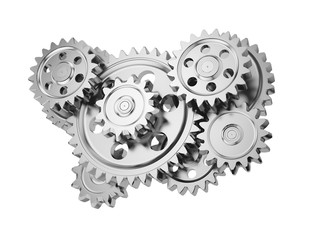 Gear wheels on white background.