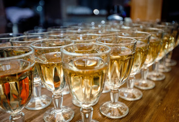 glasses on table