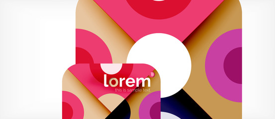 Colorful trendy geometric shapes background