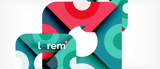 Geometric colorful shapes composition abstract background. Minimal dynamic design