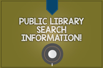 Text sign showing Public Library Search Information. Conceptual photo Researching project investigation Coffee Cup Saucer Top View photo Reflection on Blank Color Snap Planner