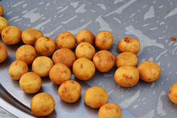 Thai fried sweet potato balls. Thai Dessert
