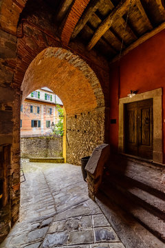 A pedestrian pass way, Barga, Italy