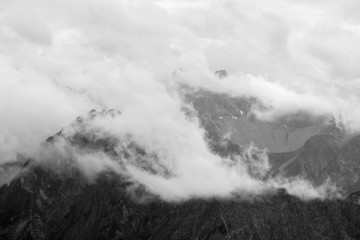Wolken über den Allgäuer Alpen, Ausblick vom nebelhorn, Allgäu, Bayer, Deutschland
