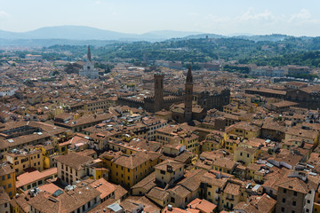 Roofs of old town city Florence, Italy