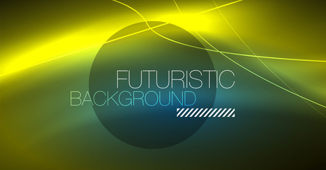 Neon glowing magic background, neon banner, night sky wallpaper. Magic light effect. Christmas abstract pattern.