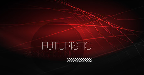 Digital technology abstract background - neon geometric design. Abstract glowing lines. Colorful techno background. Futuristic shape.