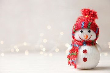 Cute decorative festive smiling snowman