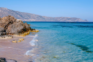 Idyllic Elafonissos lagoon on Crete