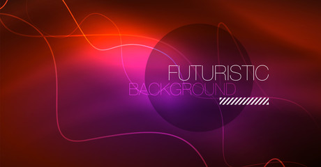 Neon lines wave background. Abstract composition