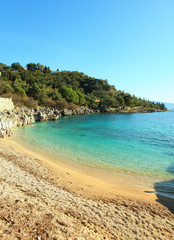 Fototapeta na wymiar Nissaki beach, Corfu, vertical