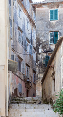Fototapeta na wymiar Corfu alley