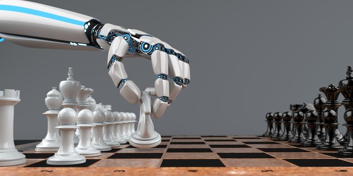 Humanoid Robot Hand Chessboard