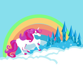 Card with a cute unicorn © diavolessa
