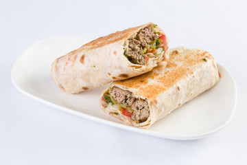 Beef Kafta Kabab Pita Sandwich in Mediterranean Levantine  Cuisine